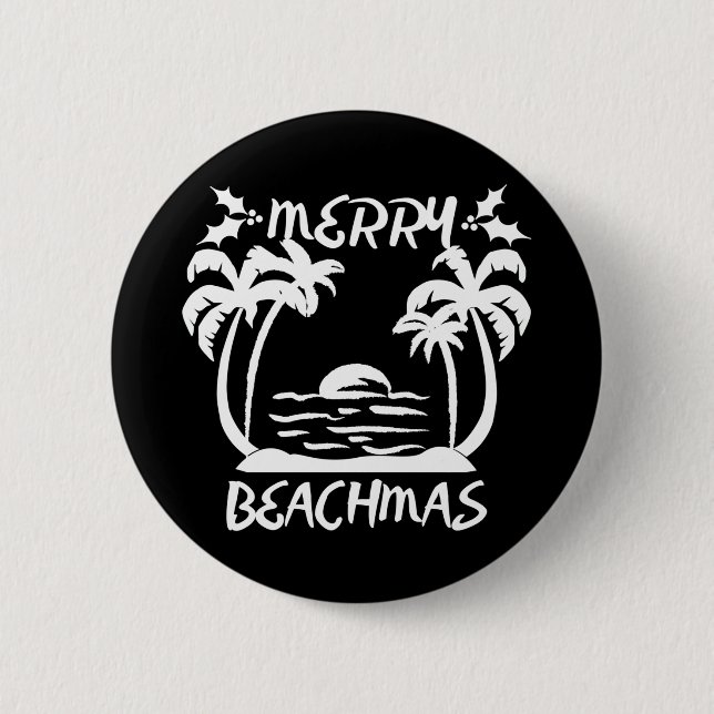 Merry Beachmas Christmas In July Button (Front)