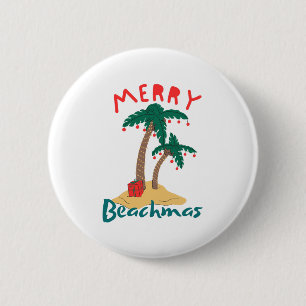 Merry Beachmas Christmas In July Button