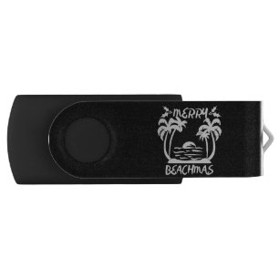 Merry Beachmas Christmas In July Flash Drive