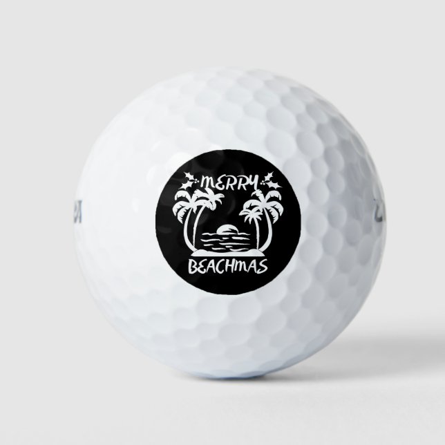 Merry Beachmas Christmas In July Golf Balls (Front)