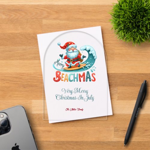 Merry Beachmas Christmas In July  Greeting Card Acrylic Invitations