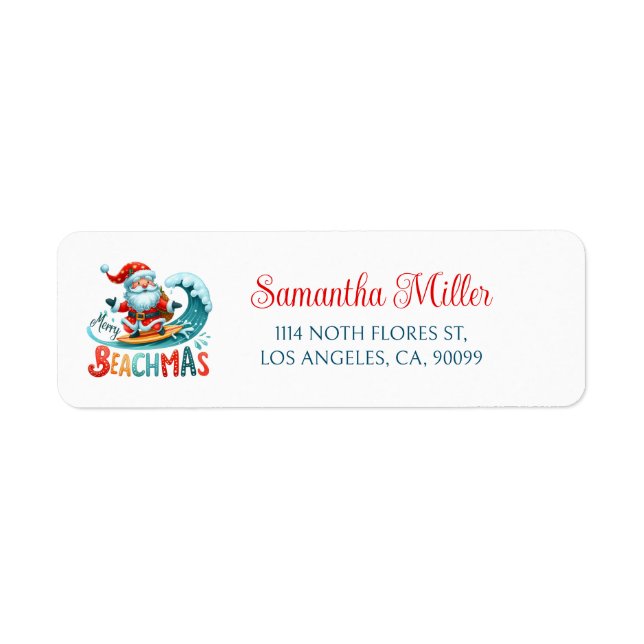 Merry Beachmas Christmas In July Party Invite Two Label (Front)