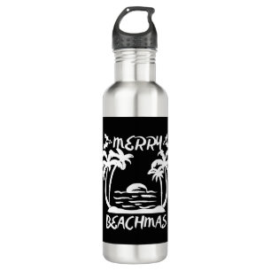 Merry Beachmas Christmas In July Stainless Steel Water Bottle