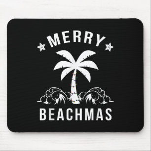 Merry Beachmas Palm Tree Beach Christmas Mouse Pad
