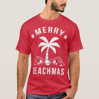 Merry Beachmas Palm Tree Beach Christmas T-Shirt