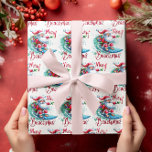 Merry Beachmas Santa Surfing Retro Design Wrapping Paper<br><div class="desc">Merry Beachmas,  Santa surfin',  colorful retro typography,  Christmas in July design.</div>