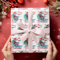 Merry Beachmas Santa Surfing Retro Design