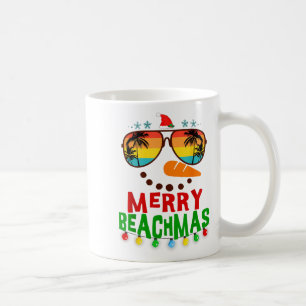Merry Beachmas Trocal Christmas Hawaii Snowman Bea Coffee Mug