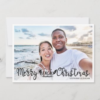 Merry Beachy Christmas fun vacation photo Holiday Card | Zazzle