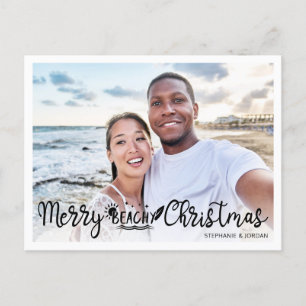 Merry Beachy Christmas fun vacation photo Holiday Postcard