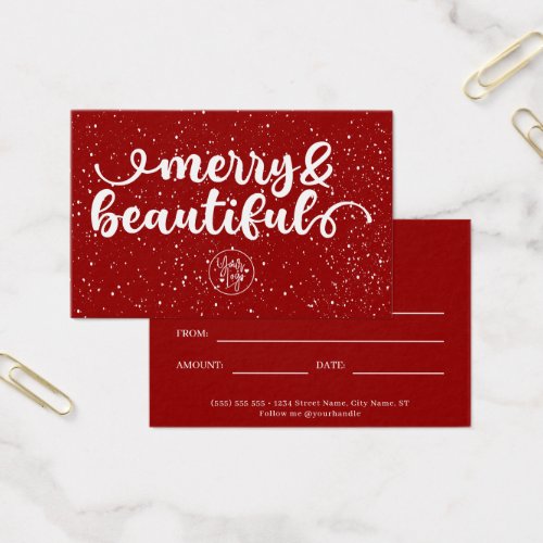 Merry  Beautiful Christmas Gift Certificate