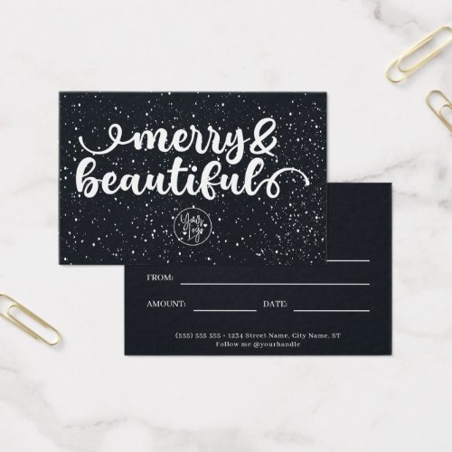 Merry  Beautiful Holiday Gift Certificate