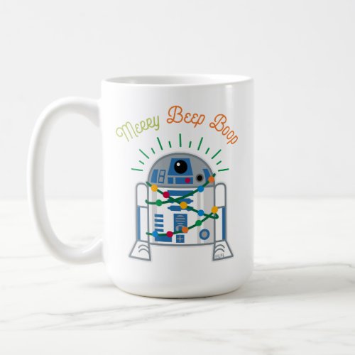 Merry Beep Boop Cartoon R2_D2 Coffee Mug