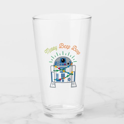 Merry Beep Boop Cartoon R2_D2 Glass
