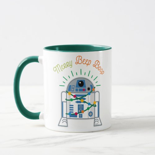 Merry Beep Boop Cartoon R2_D2 Mug
