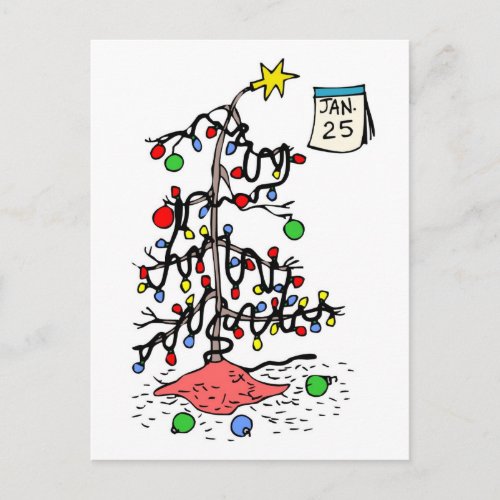 Merry Belated Christmas Postcard_See back_Fun Holiday Postcard