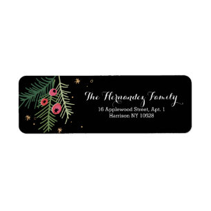Merry Berry Black Address Label