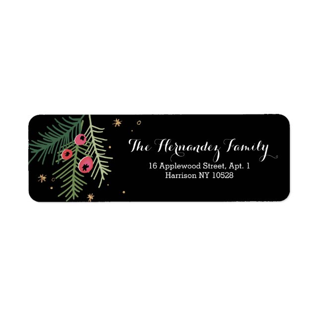 Merry Berry Black Address Label (Front)