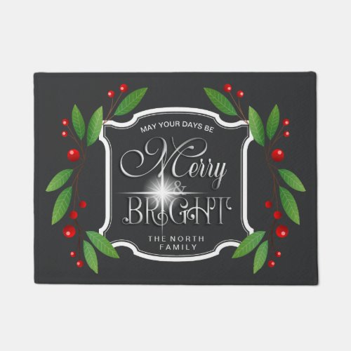 Merry Berry Bright Christmas Swag D591 Doormat