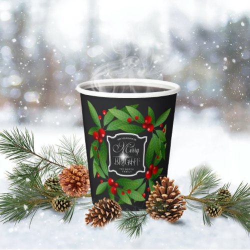 Merry Berry Bright Christmas Wreath ID591 Paper Cups