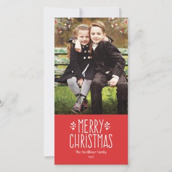 Merry Berry Christmas Photo Card by KarisGraphicDesign at Zazzle