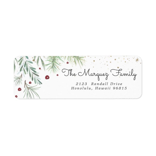 Merry Berry | Christmas Return Address Labels (Front)