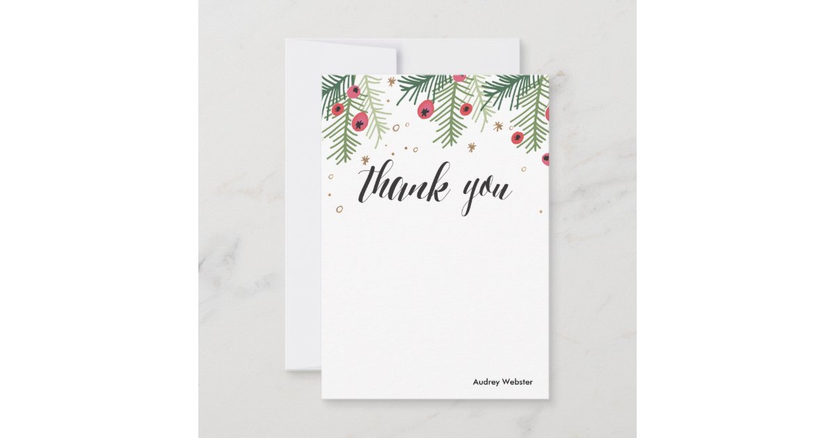 Merry Berry Personalized Thank You Stationery Invitation | Zazzle