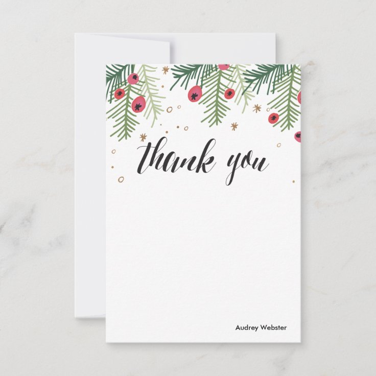 Merry Berry Personalized Thank You Stationery Invitation 