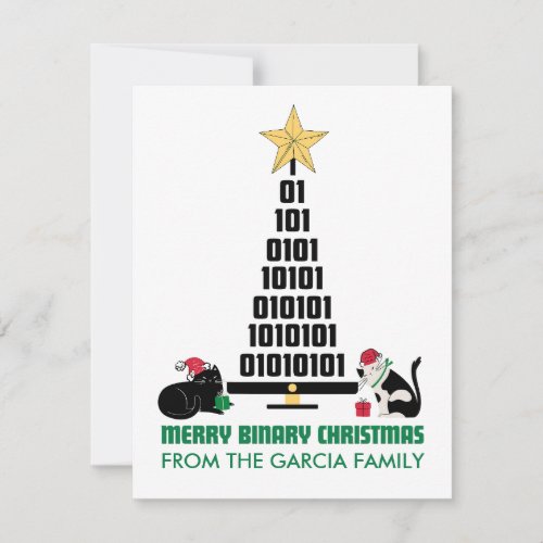 MERRY BINARY CHRISTMAS HOLIDAY CARD