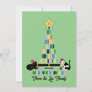 MERRY BINARY CHRISTMAS HOLIDAY CARD