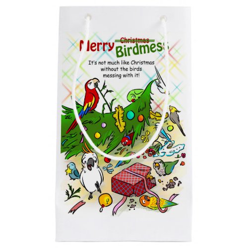 Merry Birdmess Small Gift Bag