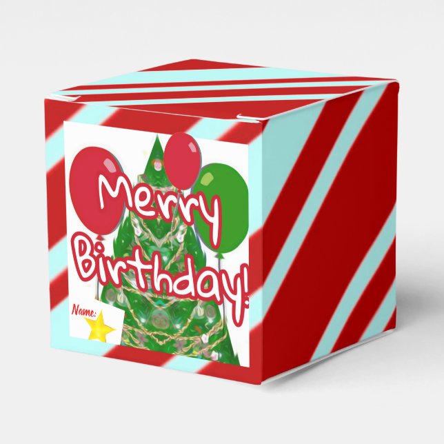 Merry Birthday Favor Boxes (Front Side)