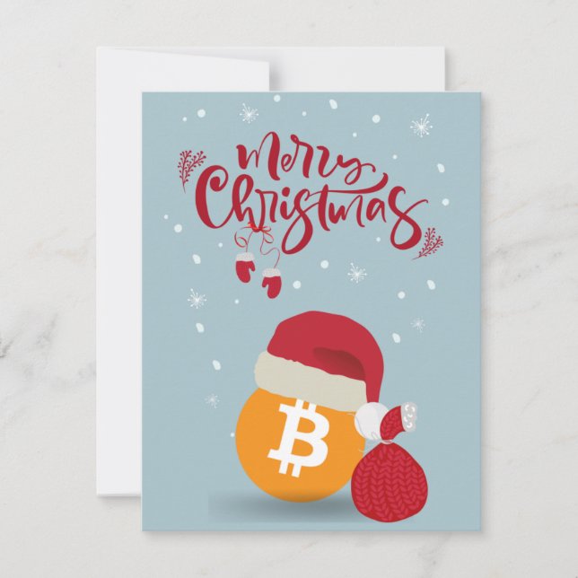 Merry Bitcoin Christmas  Holiday Card (Front)