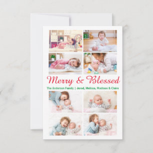 Merry & Blessed 8 Photos - 3x5 Christmas Card