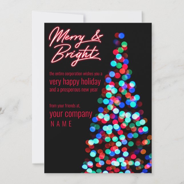 Merry Bokeh Christmas Tree Holiday Corporate (Front)