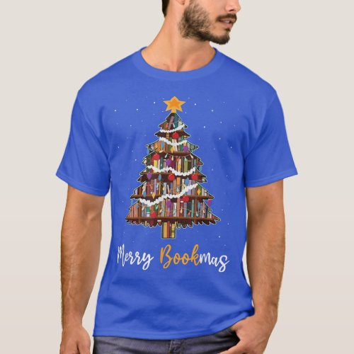 Merry Bookmas Book Christmas Tree Librarian Funny  T_Shirt