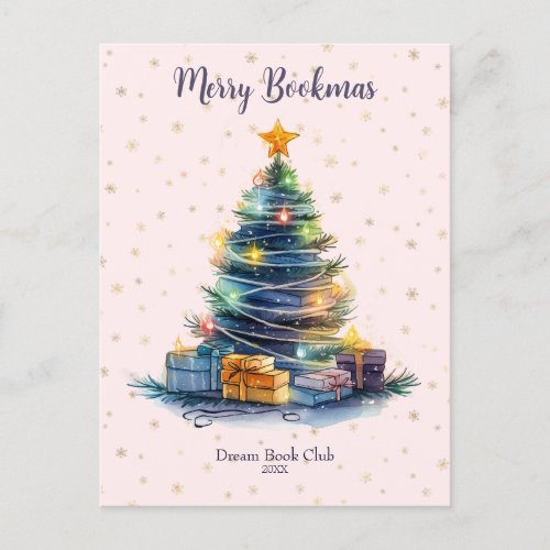 Merry Bookmas Book Club Postcard