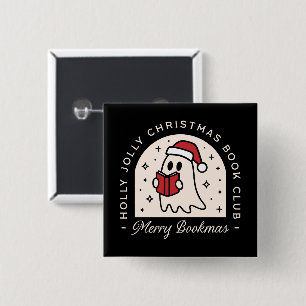 Merry bookmas bookish book lovers Christmas Button