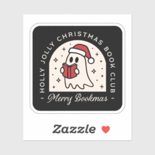 Merry bookmas bookish book lovers Christmas Sticker