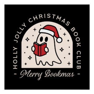 Merry bookmas bookish book lovers funny quotes poster