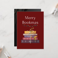 Merry Bookmas Card | Cozy Christmas Book Lover