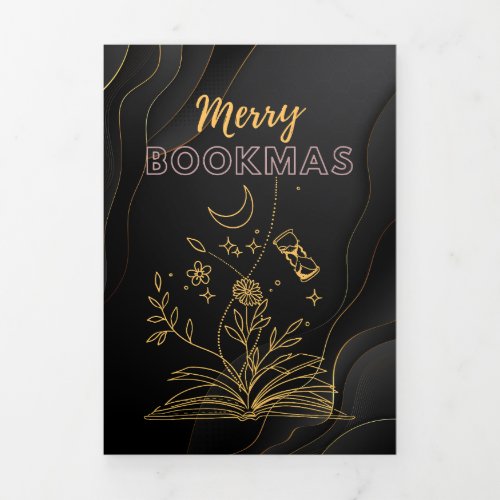 Merry Bookmas _ Christmas Books Tri_Fold Holiday Card