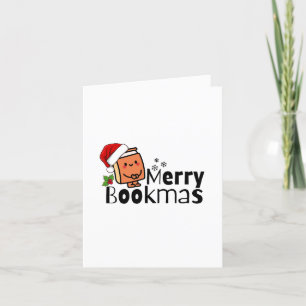 Merry Bookmas Funny Christmas Book Lover Gift Holiday Card