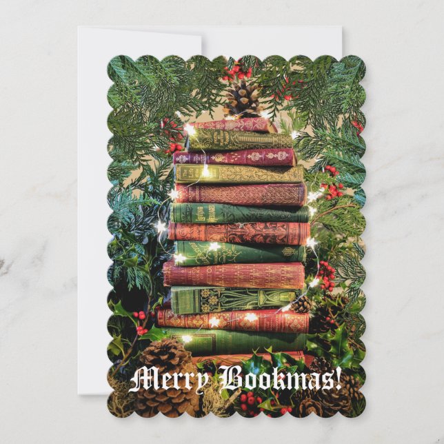Merry Bookmas Holiday Card (Front)