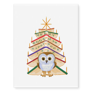 Merry Bookmas Temporary Tattoos