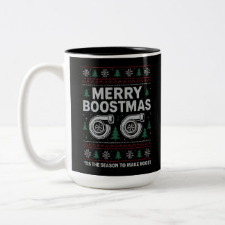Merry Boostmas Turbo Christmas Sweater Car Racing Two-Tone Coffee Mug