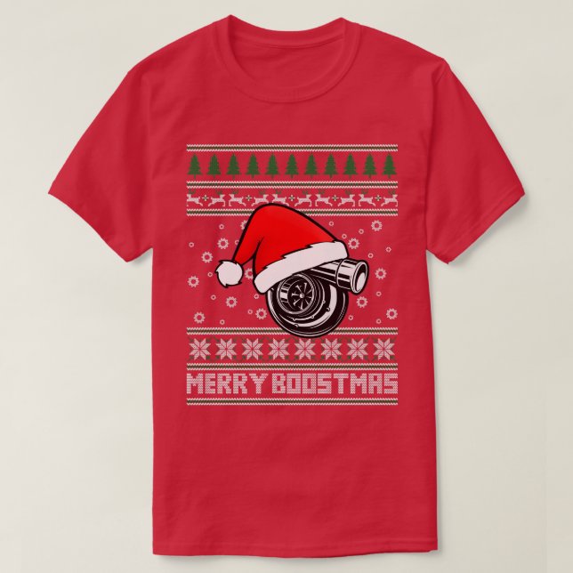 Merry Boostmas  Turbo  Ugly Christmas  T-Shirt (Design Front)