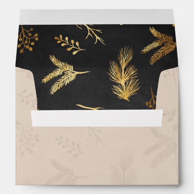 Merry Botanicals Patterned Holiday Envelope (Back (Bottom))