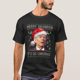 Merry Brandon Let's Go Christmas Biden Ugly Christ T-Shirt