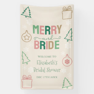 Merry & Bride Christmas Bridal Shower Banner